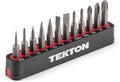 TEKTON 4 mm Phillips/Slotted Bit Set with Rail, 12-Piece (P000-P2, 0.8-4 mm) | DZZ92001