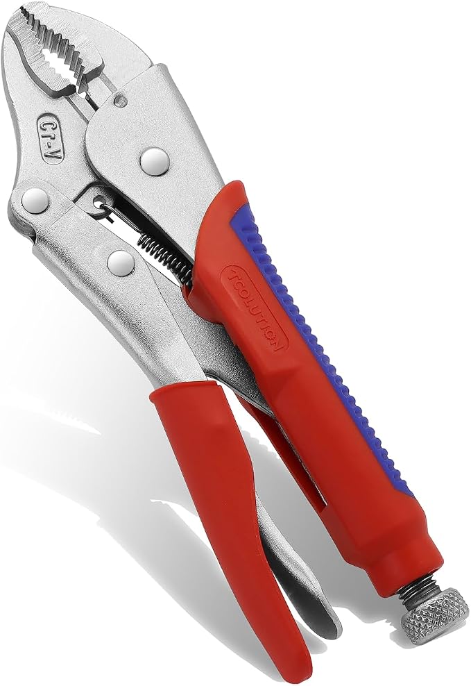 10-Inch Curved Jaw Locking Plier, Vice Grips Large pliers - CRV Steel Multi-Grip, TPR Anti-Slip Handle for Welding, Plumbing, Workshop