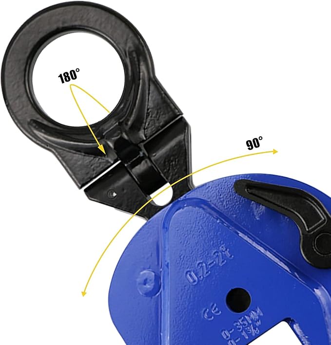 Vertical Plate Clamp, 4400lbs/2T Plate Lifting Clamp Jaw Opening up to 1.3 inch, for Lifting and Transporting