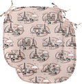 Lunarable Notre Dame Chair Seating Cushion Set of 2, Doodle Drawings of The Eiffel Tower Paris and a Couple, Anti-Slip Seat Padding for Kitchen & Patio, 16"x16", Blush Charcoal Grey