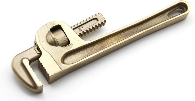 TMAX Non-Sparking 8" Pipe Wrench, Jaw Capacity: 2", Aluminum Bronze Safety | Spark Free Safety, Non-Magnetic And Corrosion-Resistant | Safety Tool For Flammable Hazardous Environment