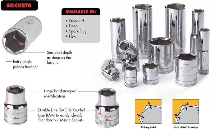 GEARWRENCH 80558 13 Piece 3/8-Inch Drive Metric Socket Set