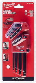 Milwaukee Electric - 9-Key Ball END L-Style HEX Key Set - Metric