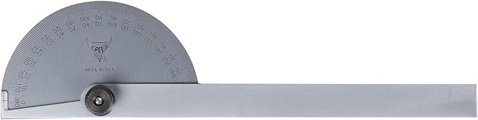 PEC Tools 6" Stainless Steel Angle Protractor, 0-180°, Made in USA