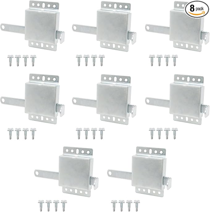 Heavy Duty Garage Door Side Lock Inside Deadlock for Most Garage Door Iron Galvanizing -8 Pack, Silver