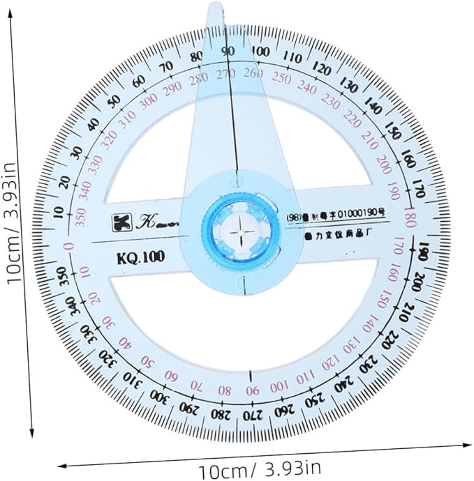 2Pcs Circle Protractor Drafting Tools Protractor Measuring Tool 360-degree Math Geometry Set for Classroom