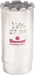 Starrett Diamond Grit Hole Saw, 1-1/16" Dia, 1-5/8 in Cutting Depth | Ideal For Drilling Small Diameter Holes, 1/2-20 Thread Size, XA1 Arbor, Silver Finish, KD0116-N