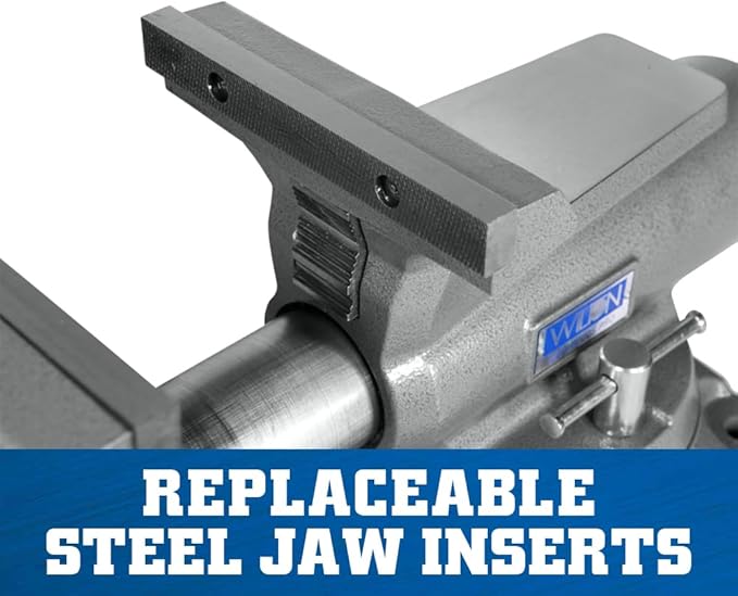 Wilton Mechanics Pro Bench Vise, 8" Jaw Width, 8-1/2" Jaw Opening, 4-1/2" Throat (Model 880M), Grey