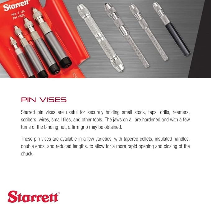 Starrett Pin Vise, .030 - .062" Range