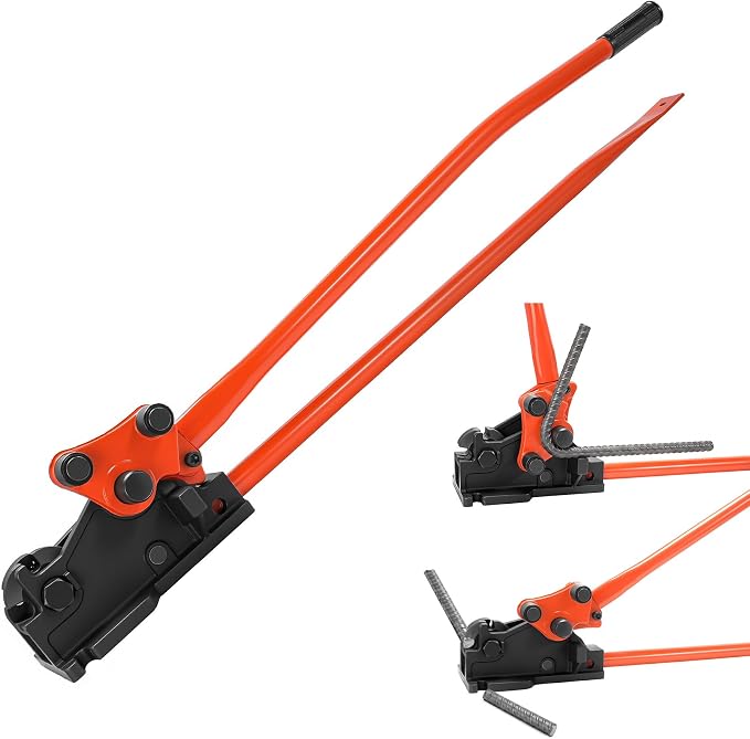 2 in 1 Rebar Bender & Cutter Metal Bending Tool Manual Rod Bender Easy Rebar Cutter & Bender Bending Machine for Rebar up to 5/8"