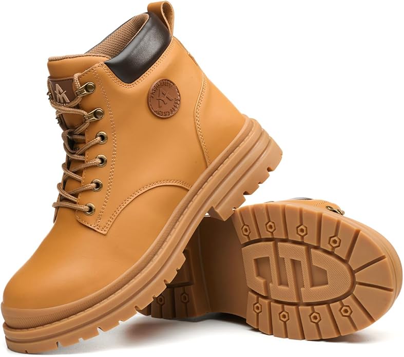 Work Boots for Men,Lightweight Breathable High Top Steel Toe Boots,Indestructible Steel Toe Shoes,Non Slip Safety Work Shoes.