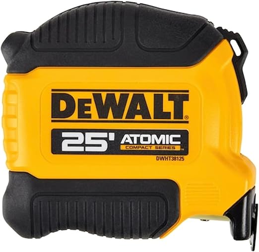 DEWALT ATOMIC Compact Series 25' Tape Measure, 1 Pack Bundle