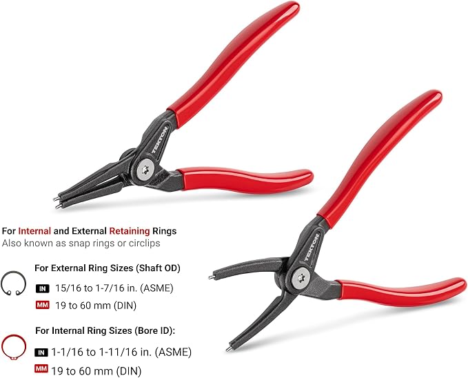 TEKTON 7 Inch Retaining Ring Pliers Set, 2-Piece | PRR90003
