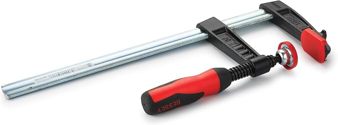 Bessey H1319 Tradesmen Clamp with 4" Throat Depth, 12", Black/Red