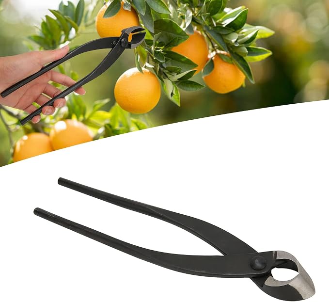 Shanrya Bonsai Concave Branch Cutter, 11in Length BonsaiCutter Gardening Tools Manganese Steel with Ergonomic Handle for Bonsai Modeling