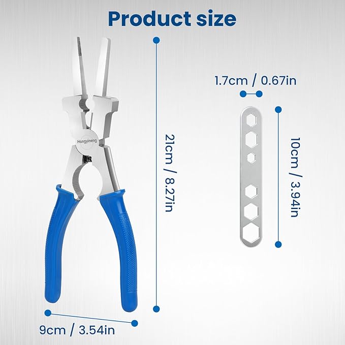 Hongyineng 8" MIG Welding Pliers - Multi-Functional, Anti-Rust, High-Carbon Steel with Comfort Grip for Professional & DIY Use