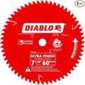 Diablo Ultra Finish Carbide Saw Blade - 7-1/4" Dia., 60 ATB Teeth, 2-Pack | Ideal for Wood - TiCo Hi-Density, Perma-SHIELD Non-stick Coating, Tri-metal Shock Resistant - D0760A