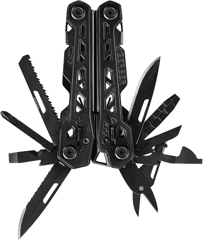 Gerber Truss 17-in-1 EDC Multitool Pliers, Pocket Knife with Sheath, Black
