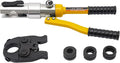 PEX Pipe Press Crimping Tool Kit, Hydraulic Copper Tube Fittings 1/2, 3/4, 1" Press Crimping Tool Kit Copper Ring Removal Tool for Most Copper Tees Elbows Straight Pipes