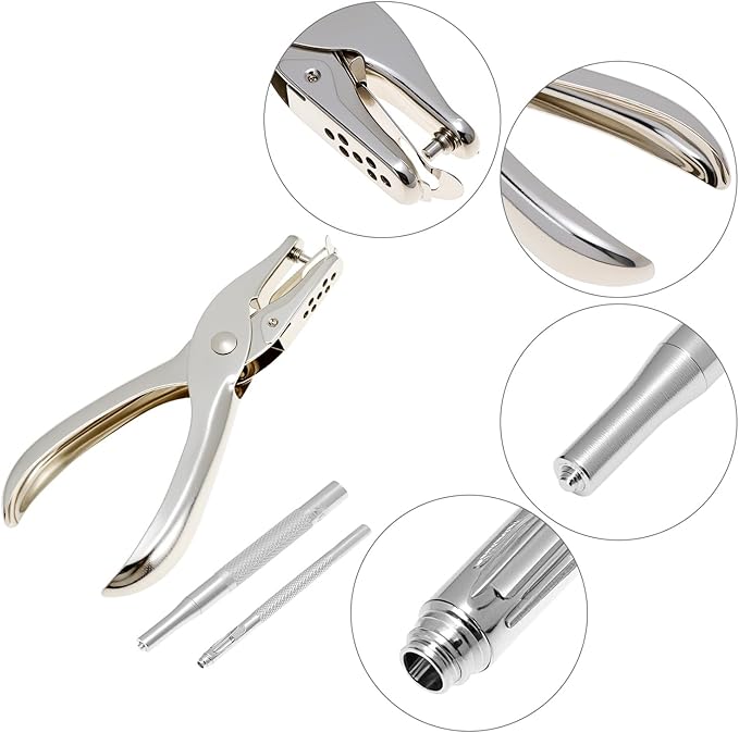QWORK 200 Pieces Stainless Steel Snap Fastener Kit with 15mm Snap Cap Diameter, Including Hole Punch Pliers and Setting Tools, for Canvas, Tarpaulins, Garments