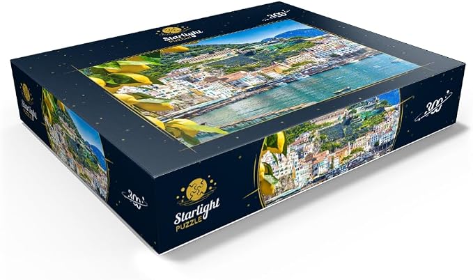 MyPuzzle Panoramic View of Beautiful Amalfi On Hills Leading Down to The Coast, Campania, Italy - Premium 300 Piece Jigsaw Puzzle for Adults