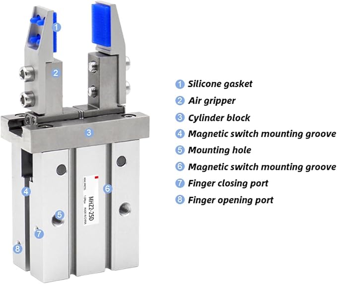 1pcs MHZ2 Finger Cylinder Parallel clamp Claw Fixture MHZ2-16D MHZ2-20D Bracket Extended Internal Support Bracket(MHZL2-20D RK20)