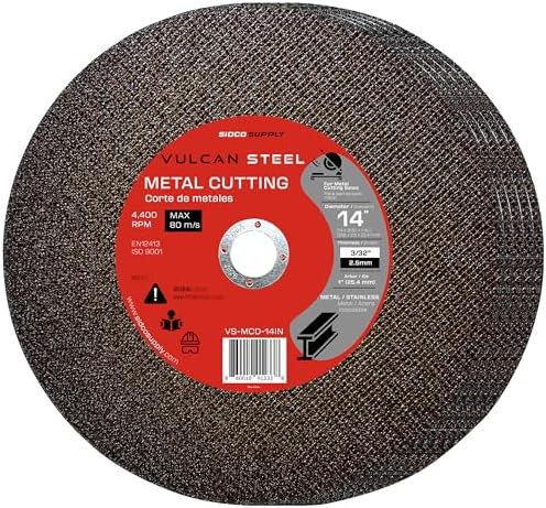 14 Inch Cut Off Wheel - Precision Smooth Cutting - Abrasive Chop Saw Blades - Aluminum Oxide - Metal Cutting Wheel - Chop Saw Wheel - Cut Off Disc - Chop Saw Blade - 14" x 3/32" x 1”