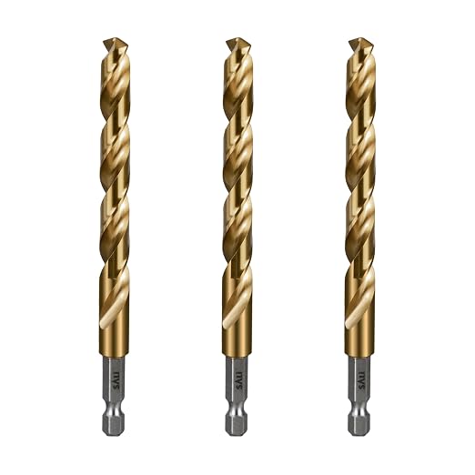 SALI Cobalt Drill Bit Set,3 Pack 3/8 Inch High Speed Steel Hex Shank Jobber Drill Bits, for Hardwood, Aluminum,Metal,Copper,Alloyed Steel
