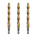SALI Cobalt Drill Bit Set,3 Pack 3/8 Inch High Speed Steel Hex Shank Jobber Drill Bits, for Hardwood, Aluminum,Metal,Copper,Alloyed Steel