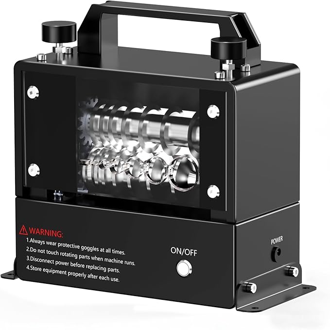 Automatic Wire Stripping Machine, Electric Wire Stripper for 0.06''-0.98'' Scrap Copper Wire, 7-Blade & 7-Channel Cable Peeler with Dual V-Groove Rollers, High-Strength Steel Blades for Recycling