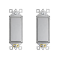 ELEGRP Matte Gray 3 Way Decorator Light Switch, 15A 120-277V, Paddle Rocker Switch Replacement, On/Off Wall Switch, Self-Grounding, Residential Grade, UL/CUL, 2 Pack