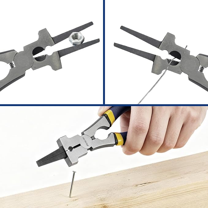 Professional 8" Weliding Pliers, Sharp MIG Pliers for Rust Resistant, Long Nose with Anti-slip Handle - Durable and Effecient (2PCS)