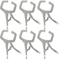 findmall 6Pcs 11 Inch Locking C Clamps with Swivel Pads Heavy Duty C-Type Locking Plier Table and Tool Vise Grip for Shop Home Farm and Automotive DIY Woodworking Welding Cabinetry Pocket Hole Joinery