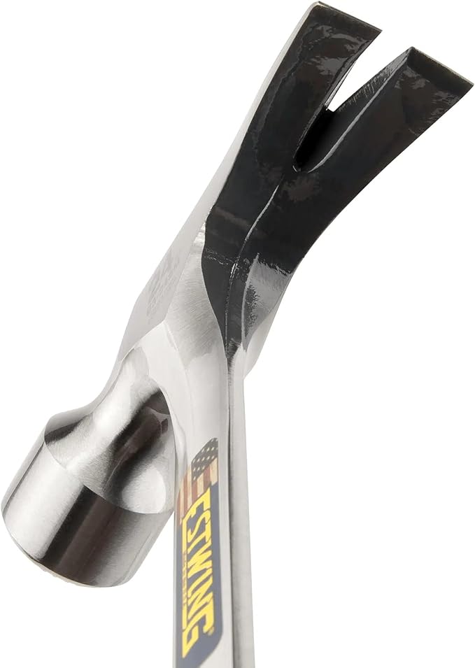 ESTWING Framing Hammer - 30 oz USA Made Long Handle Straight Rip Claw Hammer with Milled Face & Shock Reduction Grip - E3-30SM