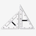 Magnetic Geometry Tool, Protractor, Triangle Rulers Easy Attachment Blackboard Measurement Kit, Teacher Board Protractor Multi-Purpose Kit Large (Transparent-2pc)
