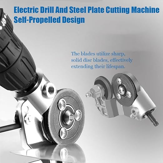 Titanium Drill Nibbler – Sheet Metal Cutting Tool,Sheet Metal Cutter Drill Attachment,Electric Drill Plate Cutte Attachment with Adapter,for Iron, White Sheet, Steel, Copper, Aluminum (1SET)