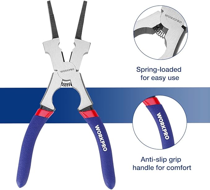 WORKPRO 8" Welding Pliers, Multi-Functional CR-V Steel Welding Pliers for Welding, Electrical, Mechanical, Workshop and Home Use
