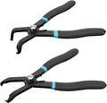 DURATECH 2-Piece Push Pin Pliers Set with 30 Degree and 80 Degree Offset Jaws, Spring Loaded and Plastic Spraying, Auto Clip Removal Tool Kit for Easily Removing Trim Plastic Fasteners, Rivets, Clips