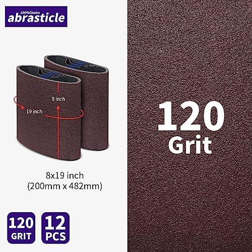 12 Packs 8 x 19 inch 120 Grit Cloth Floor Sanding Belts Ideal for Sanding Commercial and Residential Flooring