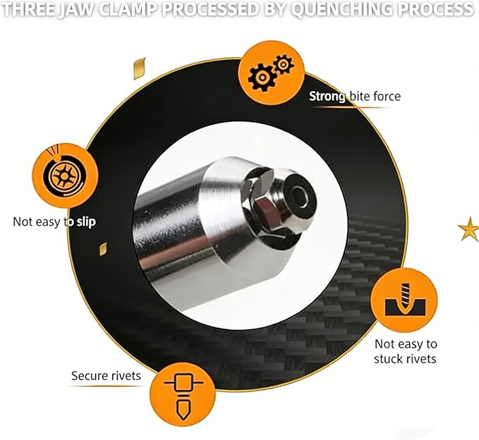 Professional Electric Rivet Gun Adapter Kit, Rivet Gun Tool Rivet Drill Attachment Power Drill Tool Kit, for Cordless Screwdrivers and Drills - Easy Processing for Pop Rivets