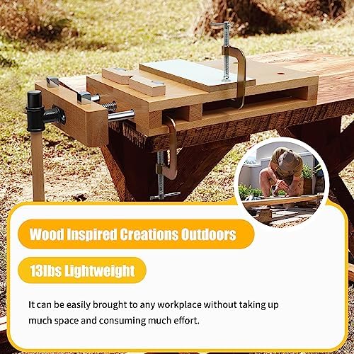 Portable Workbench Hard Woodworking Vise Desktop Work Table Work Bench with G-Type Fixing Clips and Limit Blocks, for Home, Woodworking Studios, Fixed for Processing Wood