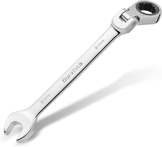 DURATECH 8mm Flex-Head Ratcheting Combination Wrench, Metric | 72-Tooth, CR-V Steel