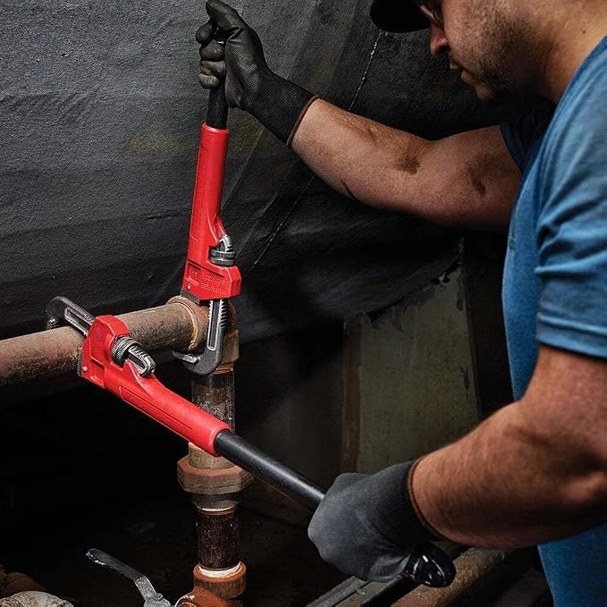New 48-22-7314 Pipe Wrench for Milwaukee 21.80-Inch Steel Ergonomic Overbite Cheater Pipe Wrench