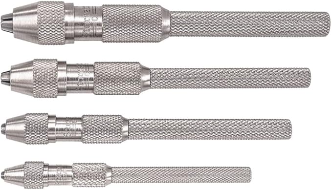 Starrett Pin Vise Set, .010 - .187" Range, 4 Pieces