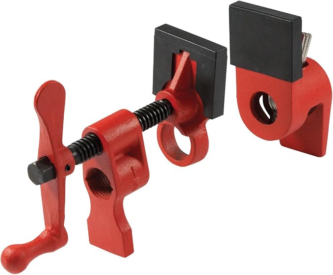 BESSEY PC12-2, 1/2 In. Traditional Style Pipe Clamps - Incredibly Versatile, Easy To Assemble, Indespensable Workshop Clamp For Woodworking, Carpentry, Home Improvement, and DIY Projects