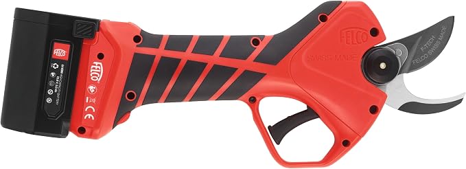 FELCO 2e Electric Pruning Shears with Cut Shield Safety, F-Tech Coated Blade, 10.8V Lithium Battery – Professional Cordless Garden Pruner