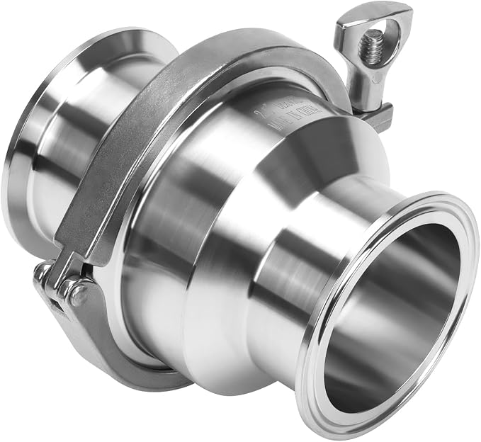 DERNORD Sanitary Check Valve - One Way Flow - 2.5" Tri Clamp Style, Stainless Steel 304, FKM Gasket (2.5" Tri Clamp Check Valve)