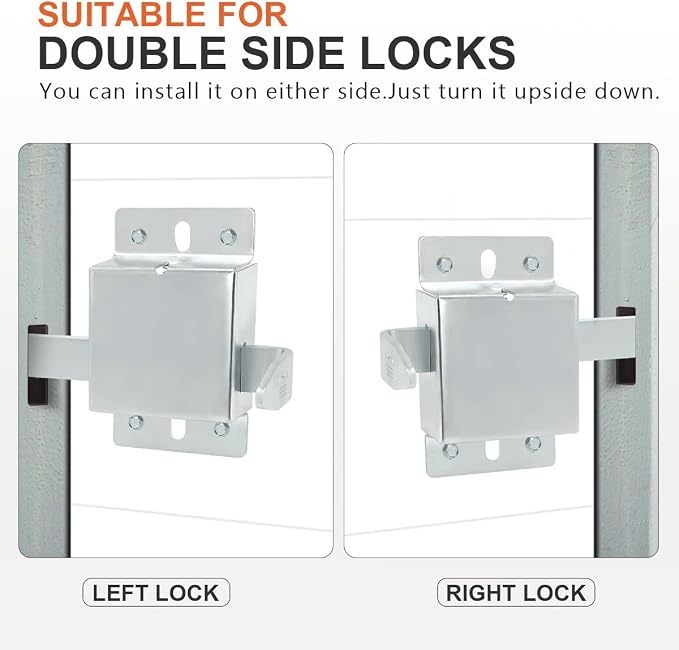 Garage Door Side Lock Inside Deadlock for Most Garage Door Galvanized Steel -1pack