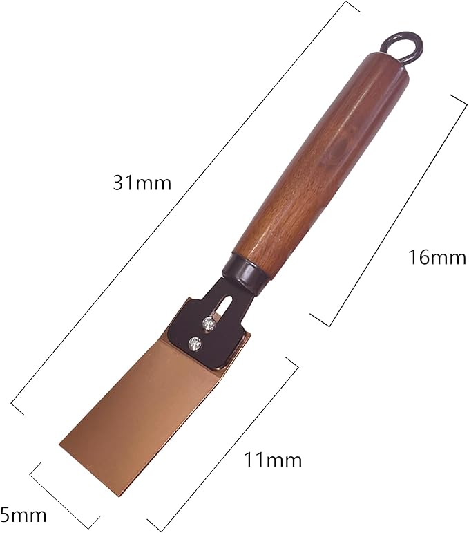 ‌Gloxyuni Flat Copper Spoon Welder Backer Tools Welders Helper Welding Equipment Paddle Backer with Wooden Heat-Resistant Handle & Dual-Screw Fastening