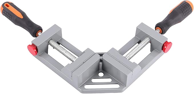 ZOENHOU 2 PCS Right Angle Clamp, 90 Degree Double Handle Corner Clamps with Adjustable Swing Jaw, Aluminum Alloy Wood Clamps Jig Tools For Woodworking Picture Framing